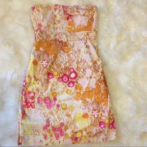 J. Crew strapless cotton floral dress